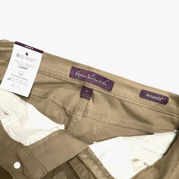 Gloria Vanderbilt Women's Amanda Denim Jean Tan Size 8 Short NWT - Picture 5 of 10